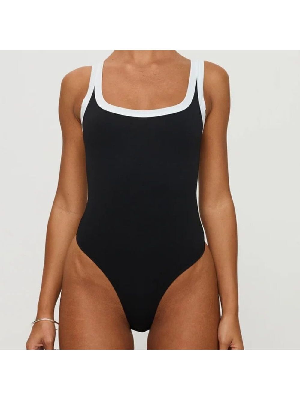 Princess Polly Astrea Bodysuit Black White US 6